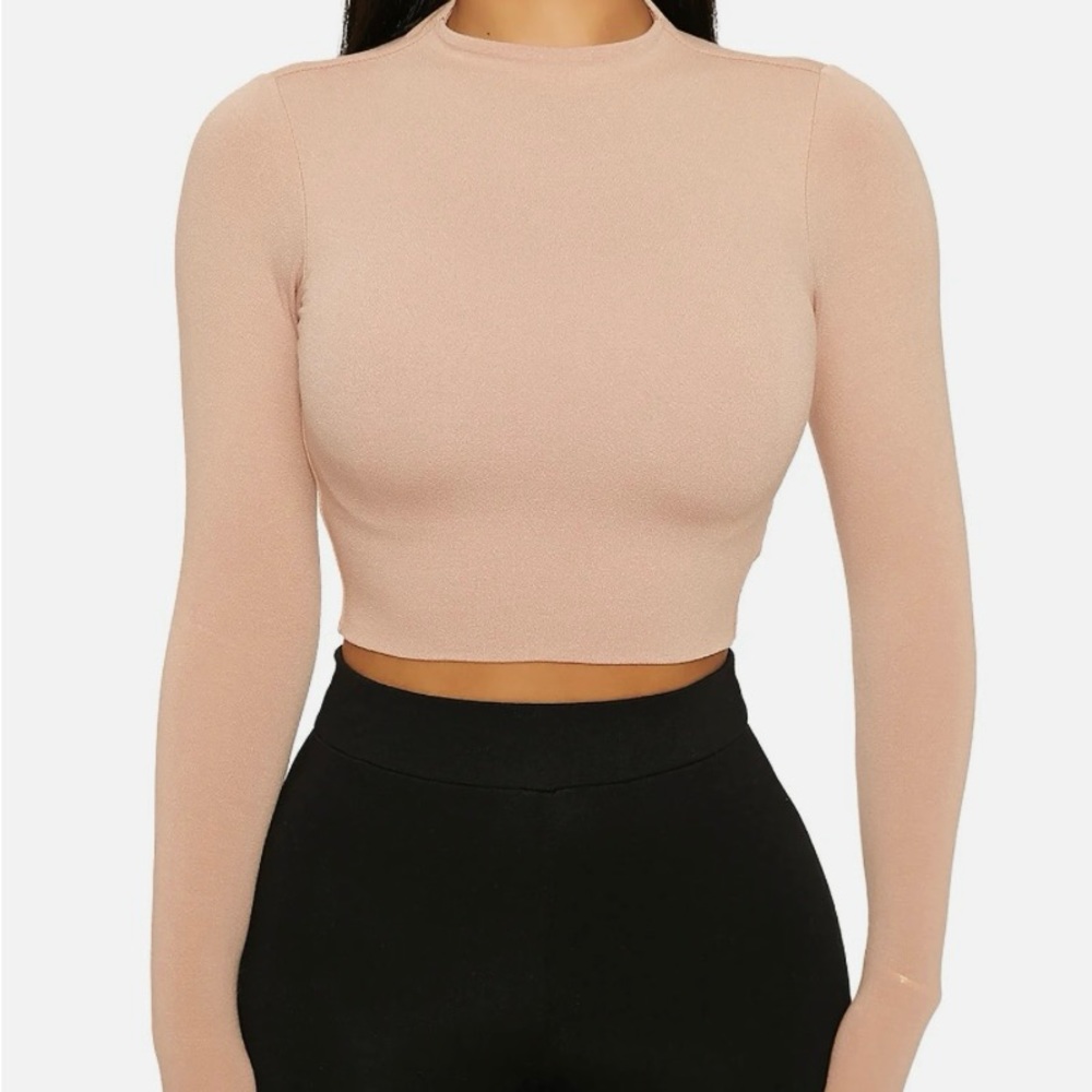 NAKED WARDROBE tan long sleeve